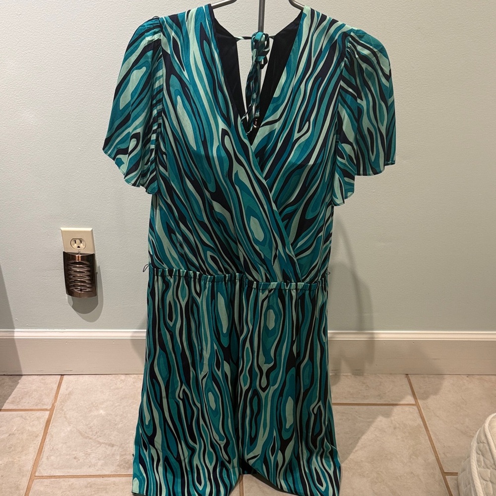 Trina Turk Blue and Black Mini Dress